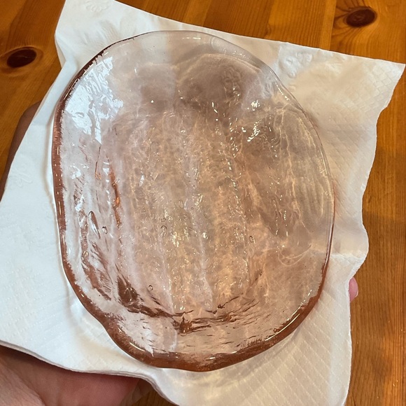 Vintage Accents Pier Pink Glass Soap Dish Trinket Dish Y2k Fire